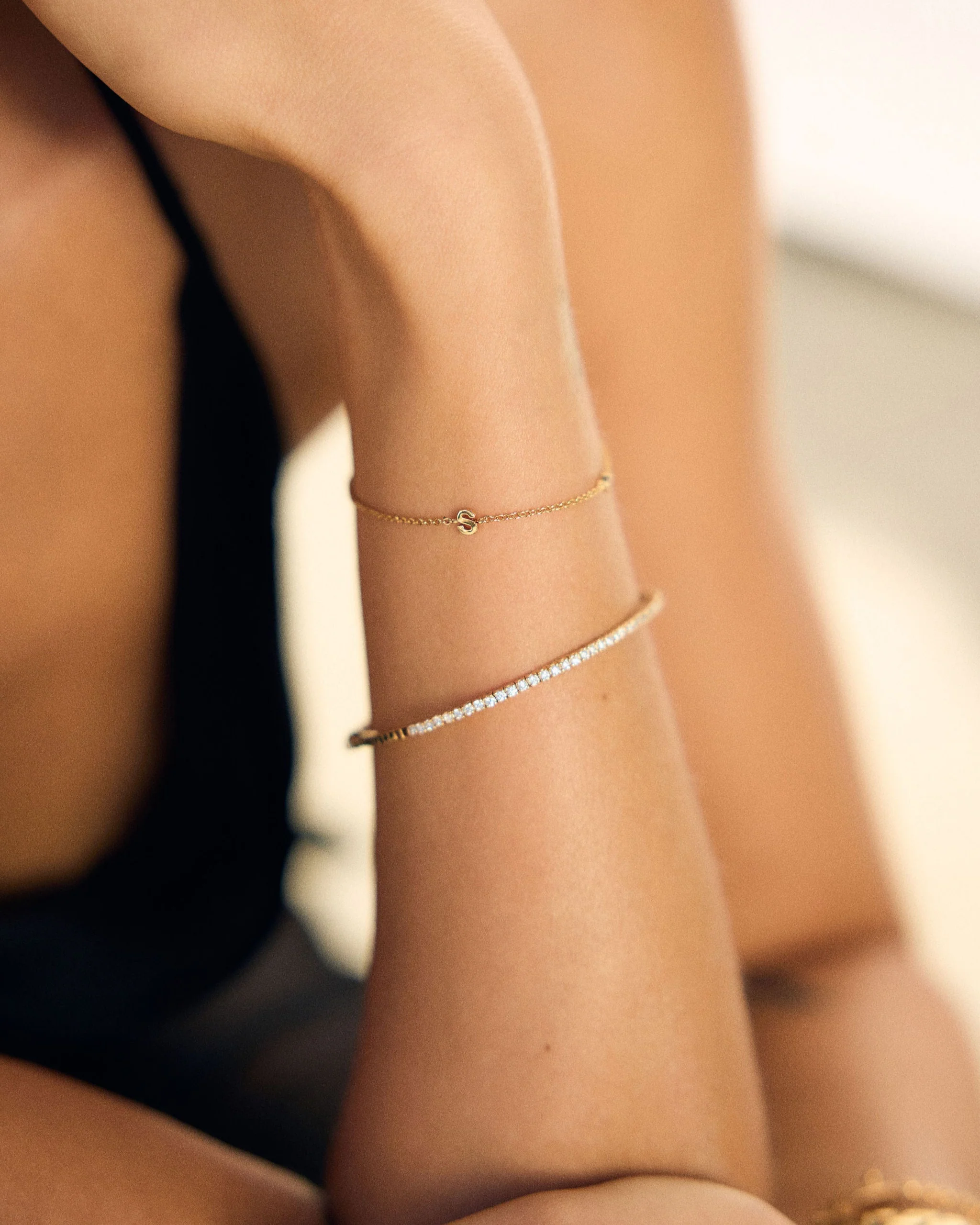 1.45mm Diamond Tennis Bangle 14K Yellow Gold - Image 8