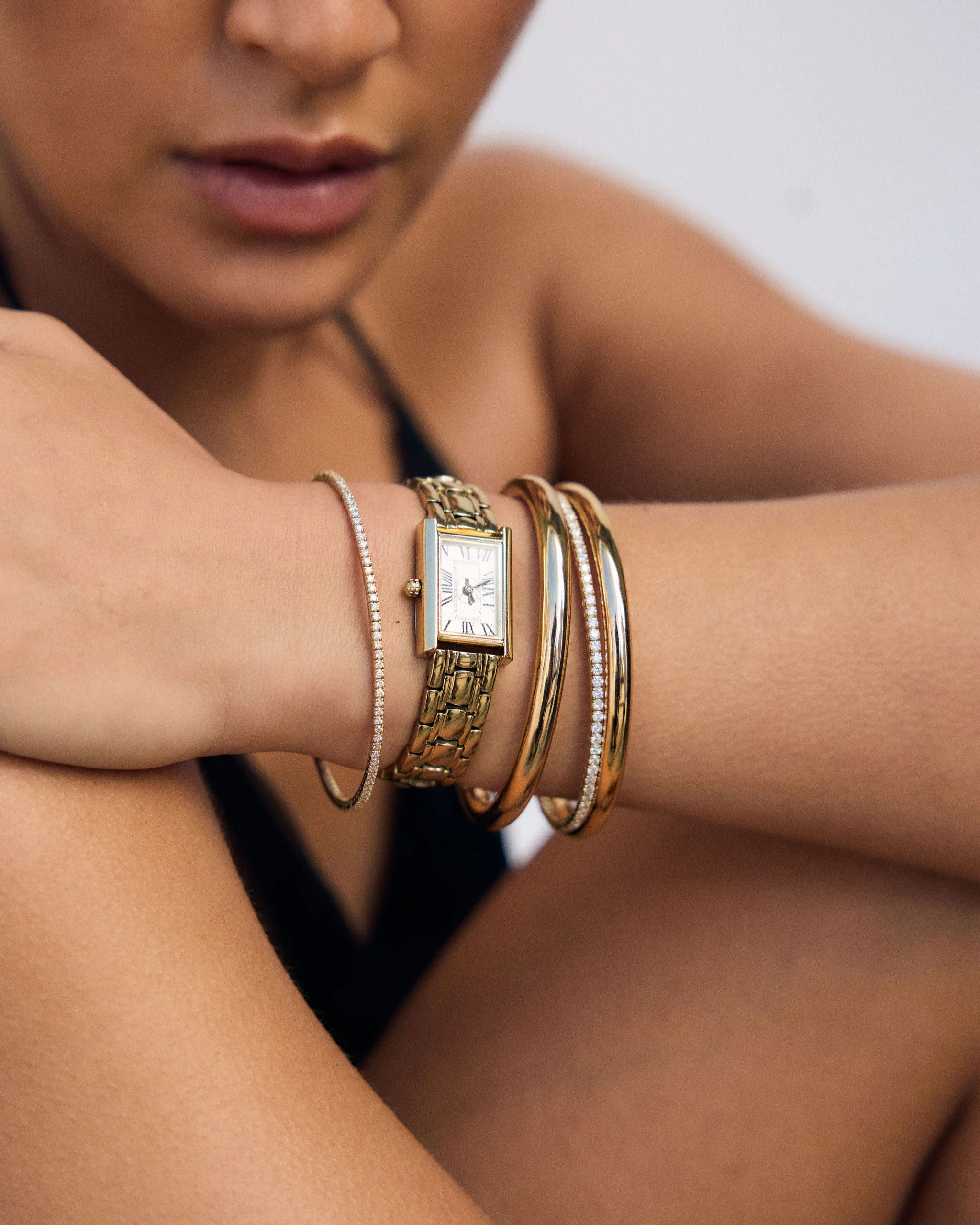 1.45mm Diamond Tennis Bangle 14K Yellow Gold - Image 4