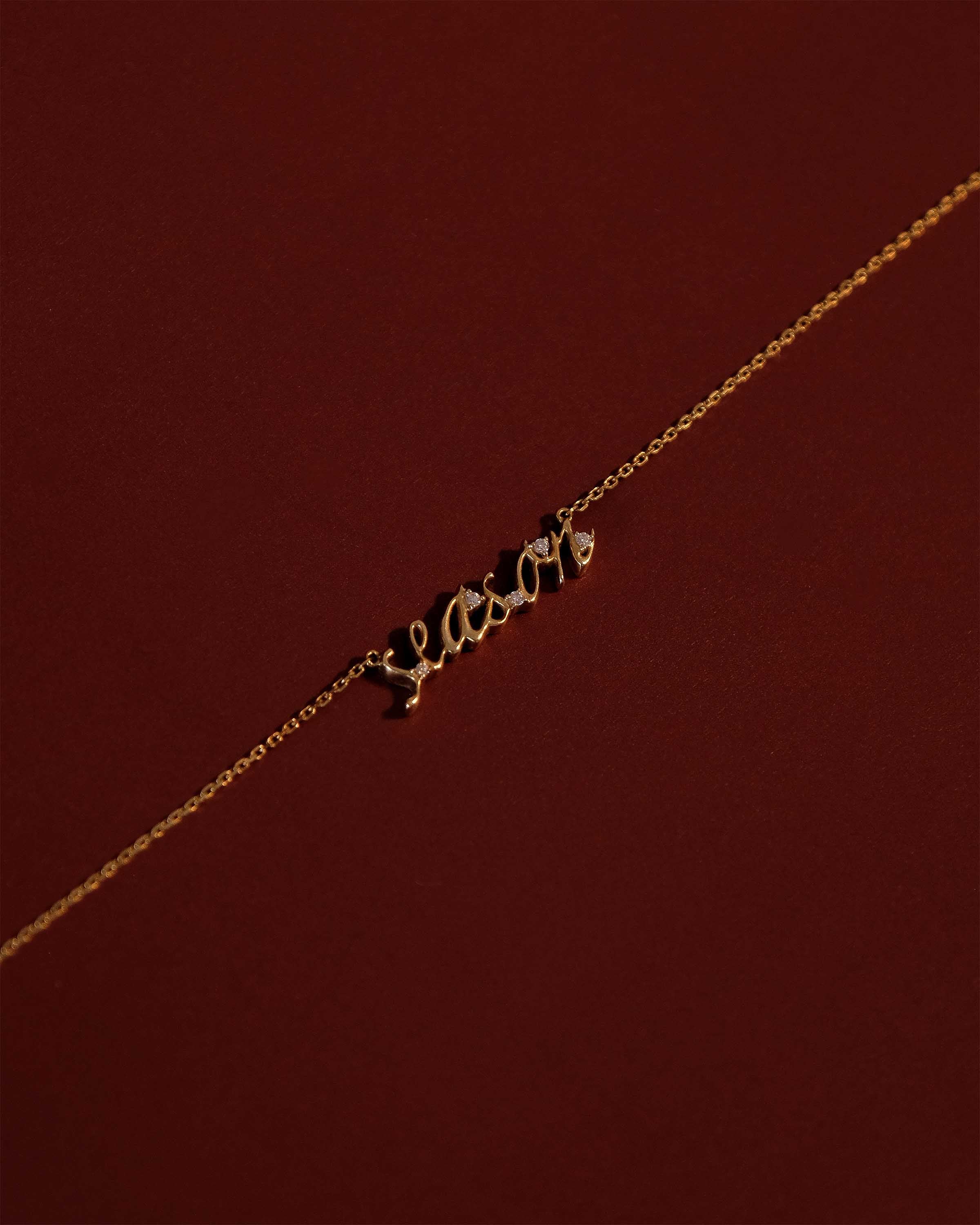 Cursive Nameplate Necklace | 9K Solid Gold - Image 3