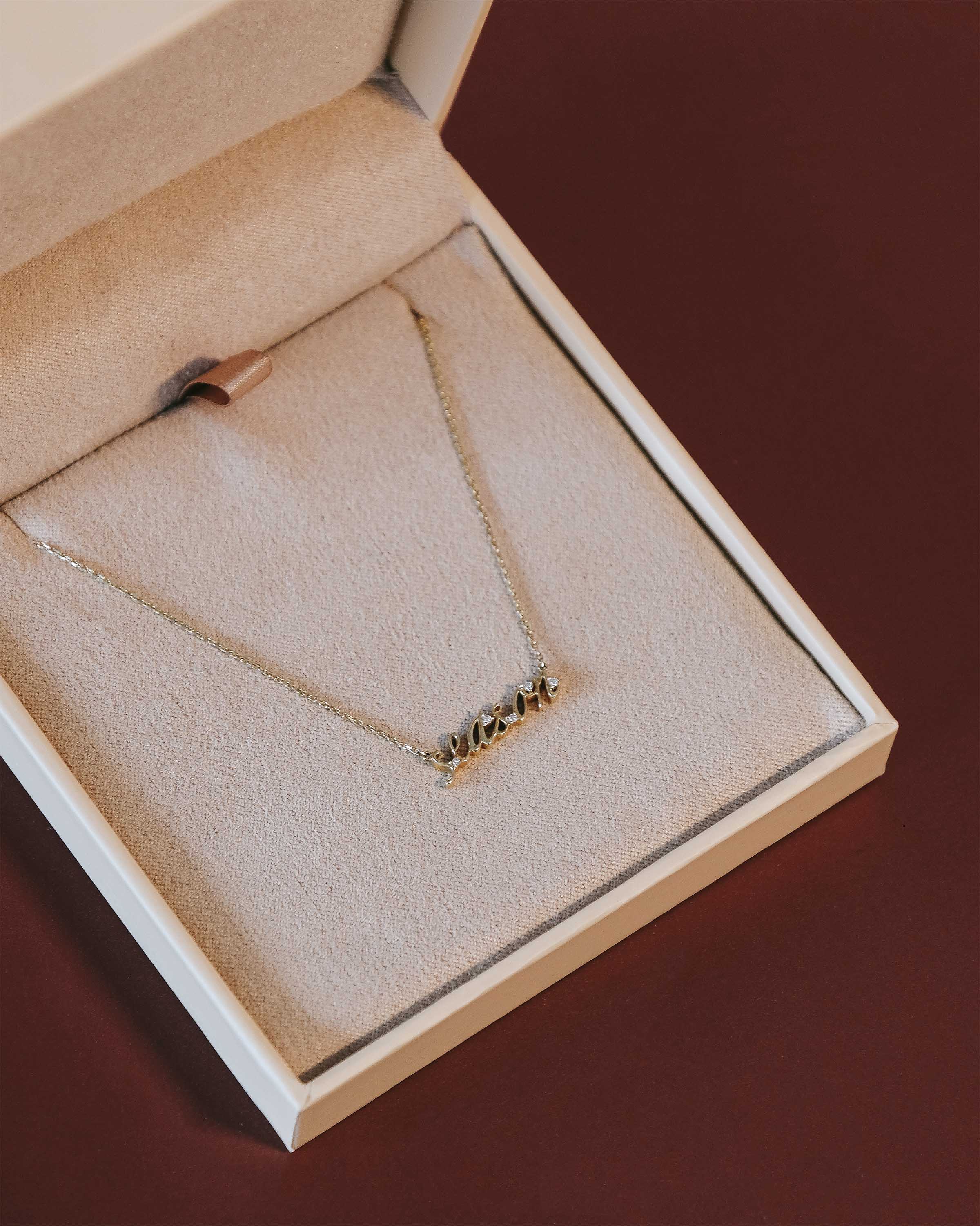 Cursive Nameplate Necklace | 9K Solid Gold - Image 5