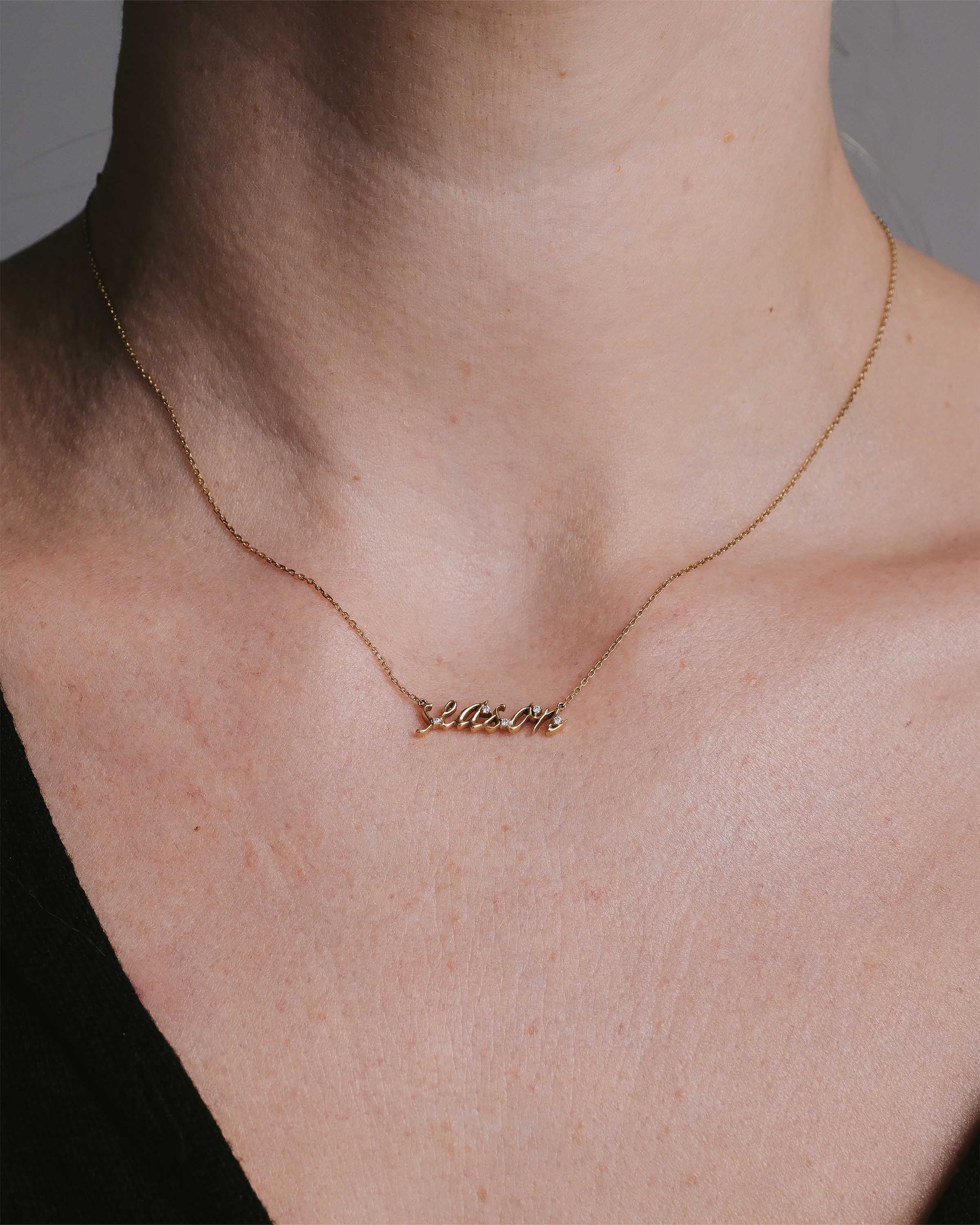 Cursive Nameplate Necklace | 9K Solid Gold - Image 8