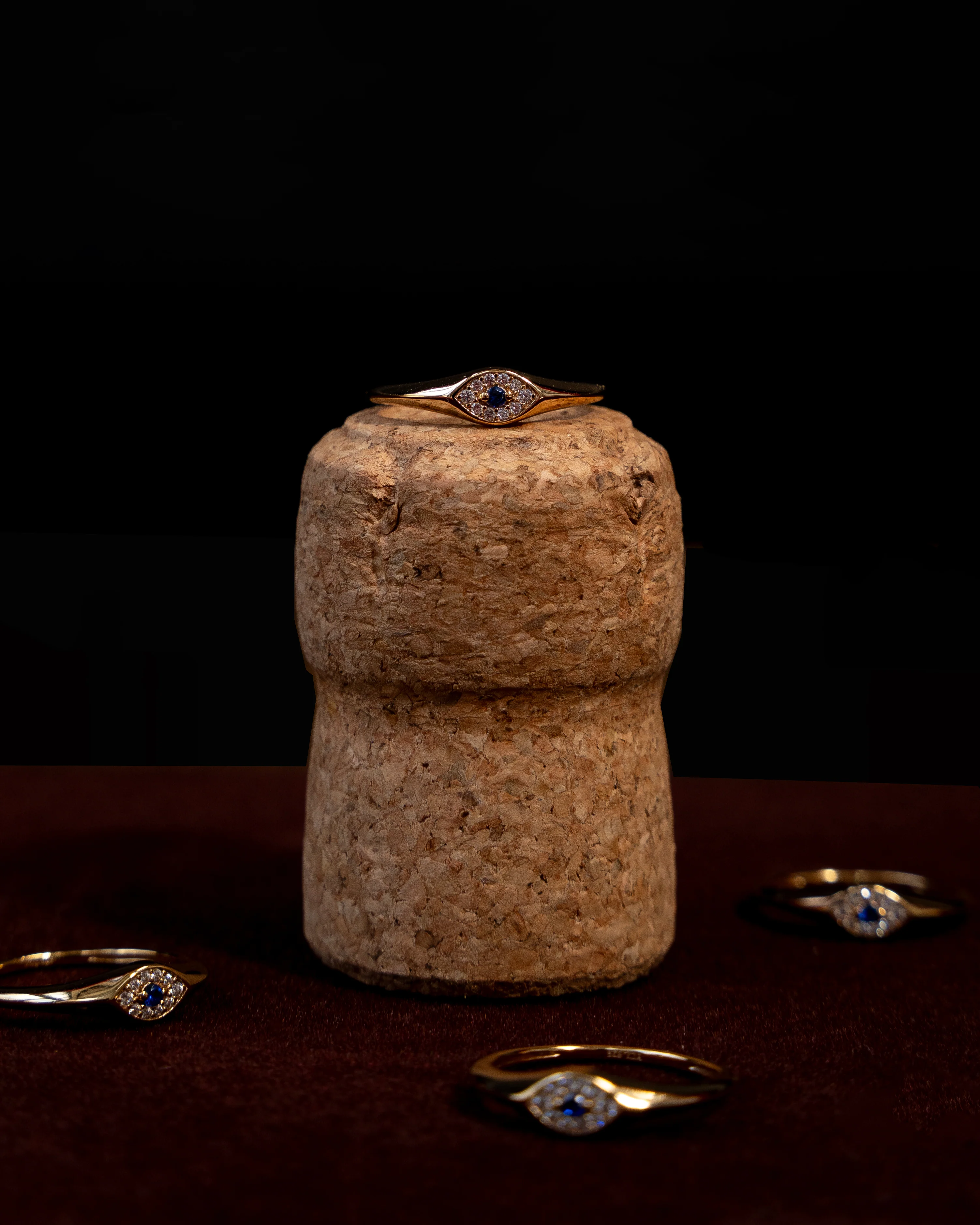 Evil Eye Signet Ring Lab Grown Diamond | 9k Solid Gold - Image 6