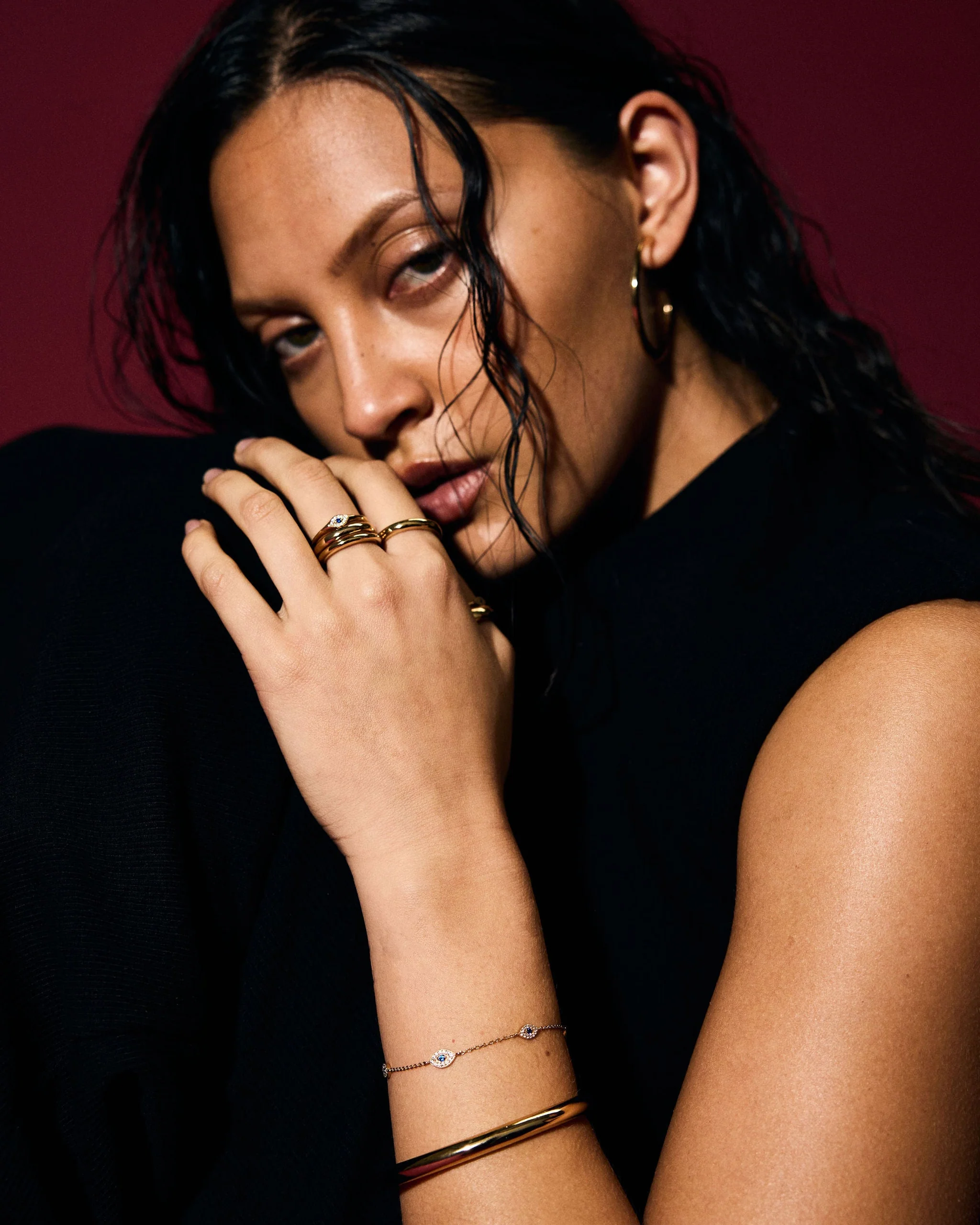 Evil Eye Signet Ring Lab Grown Diamond | 9k Solid Gold - Image 7