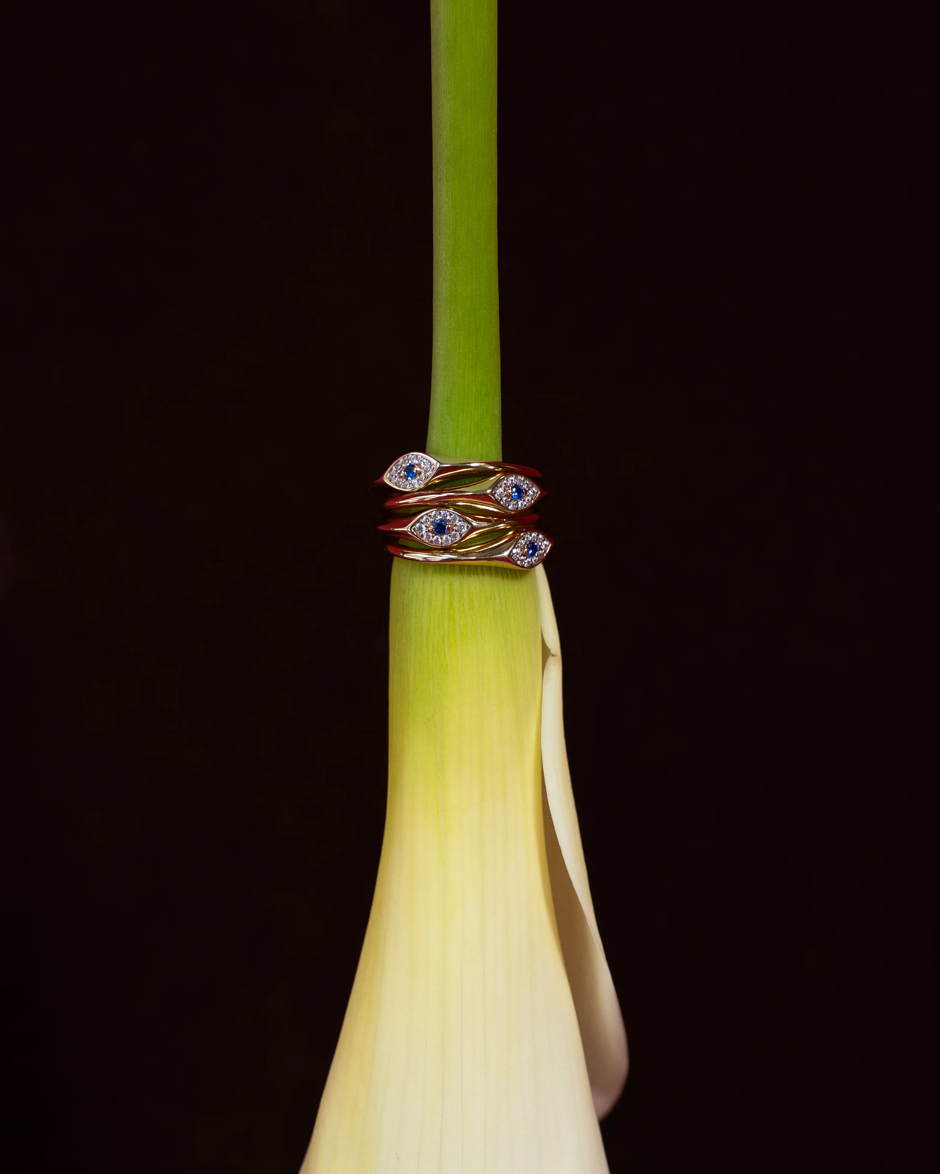 Evil Eye Signet Ring Lab Grown Diamond | 9k Solid Gold - Image 9