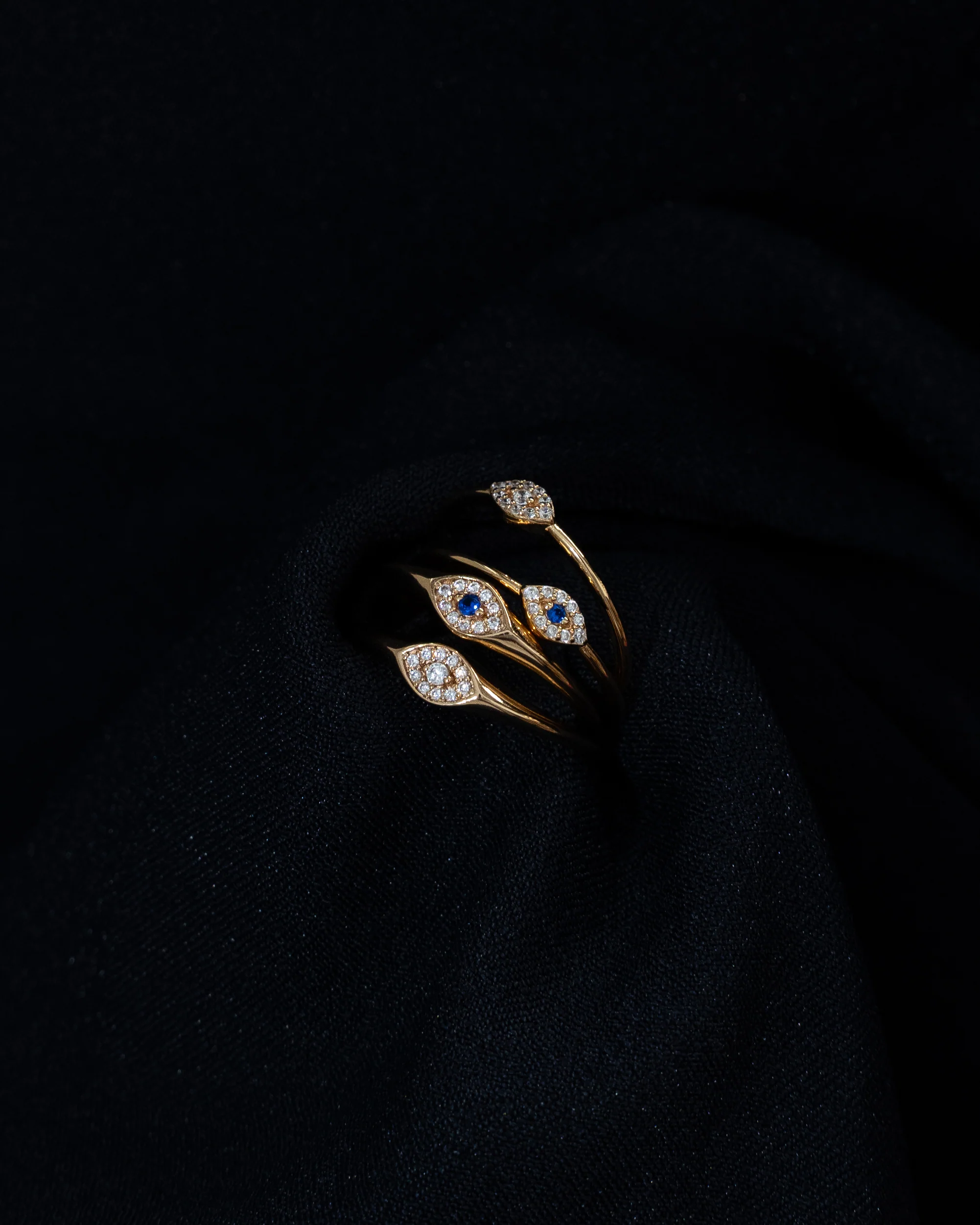 Pavé Evil Eye Ring | Blue - Image 4