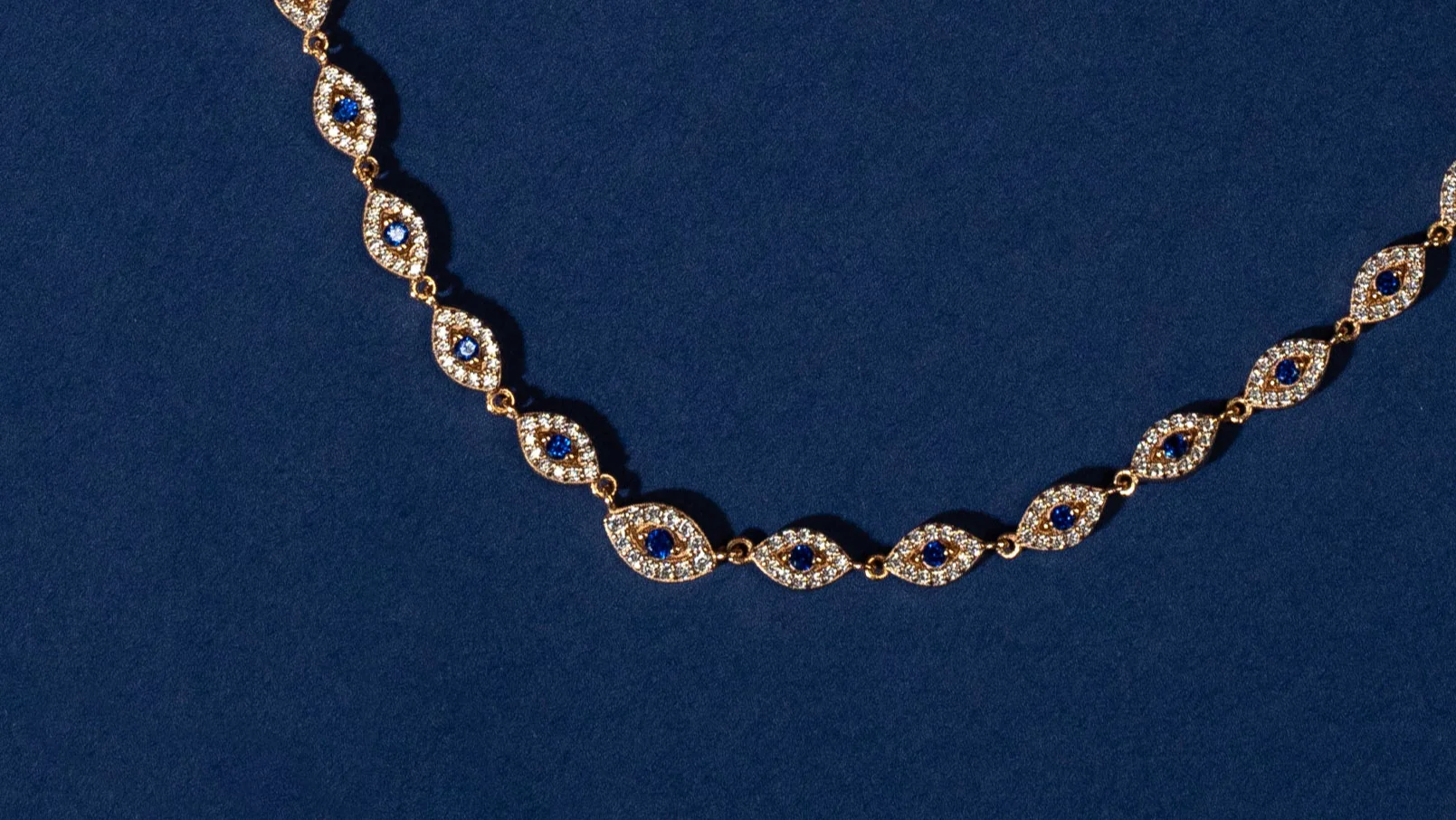 Evil Eye Tennis Necklace | Blue - Image 7