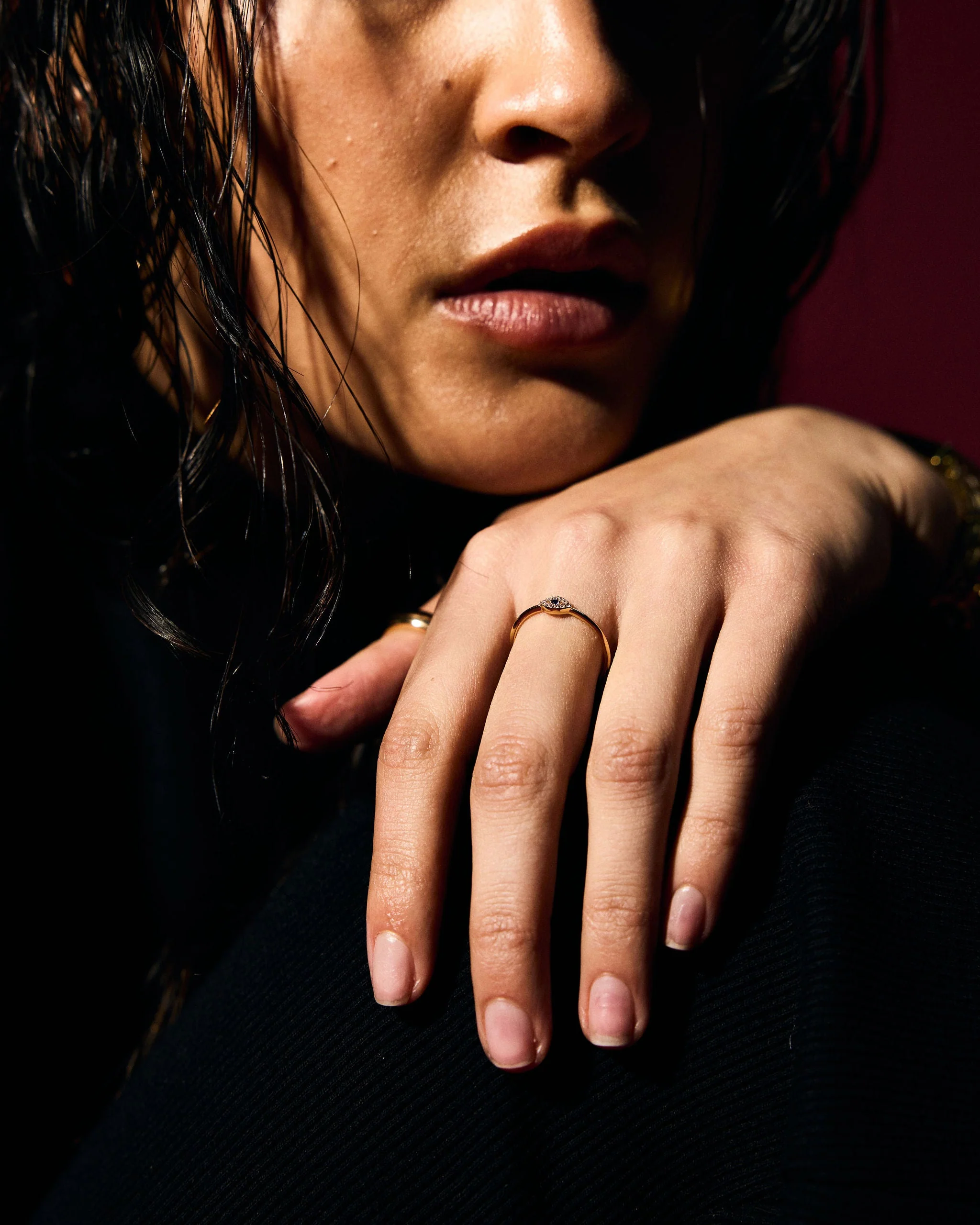 Pavé Evil Eye Ring | Blue - Image 7