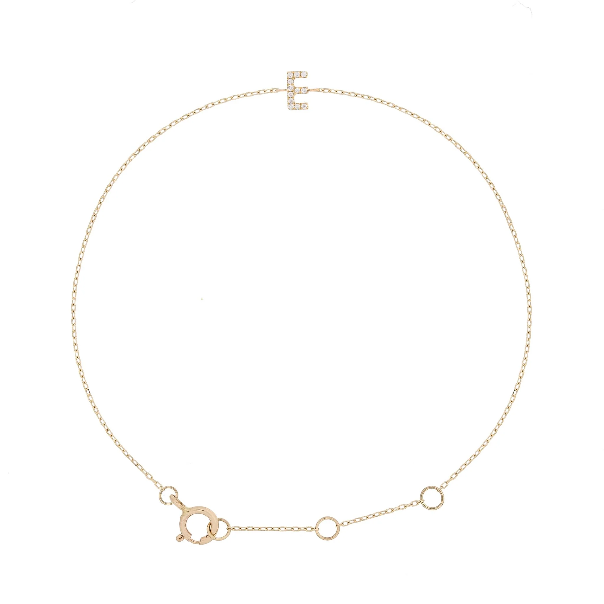 Pavé Initial Moissanite Bracelet | 9k Solid Gold - Image 12