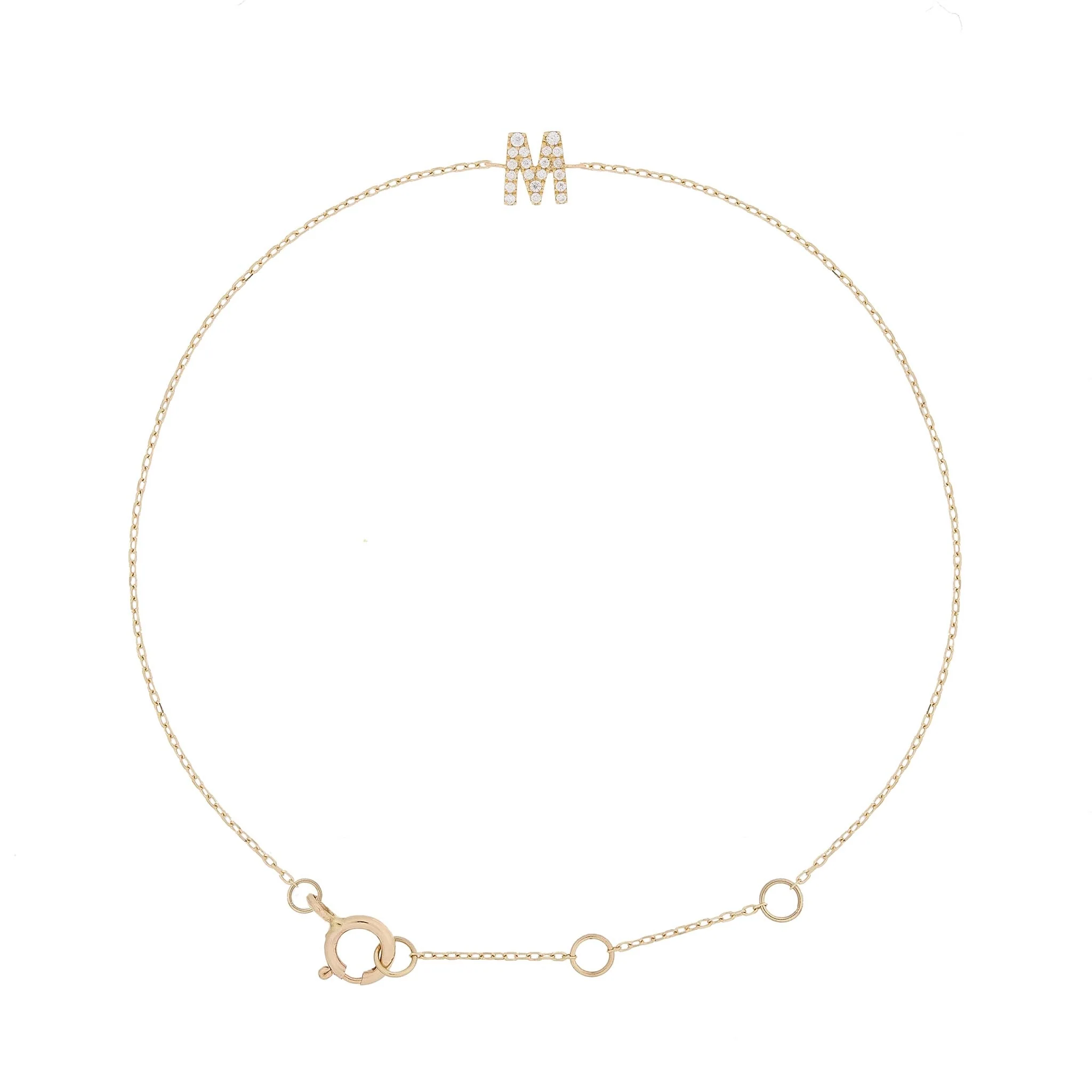 Pavé Initial Moissanite Bracelet | 9k Solid Gold - Image 20