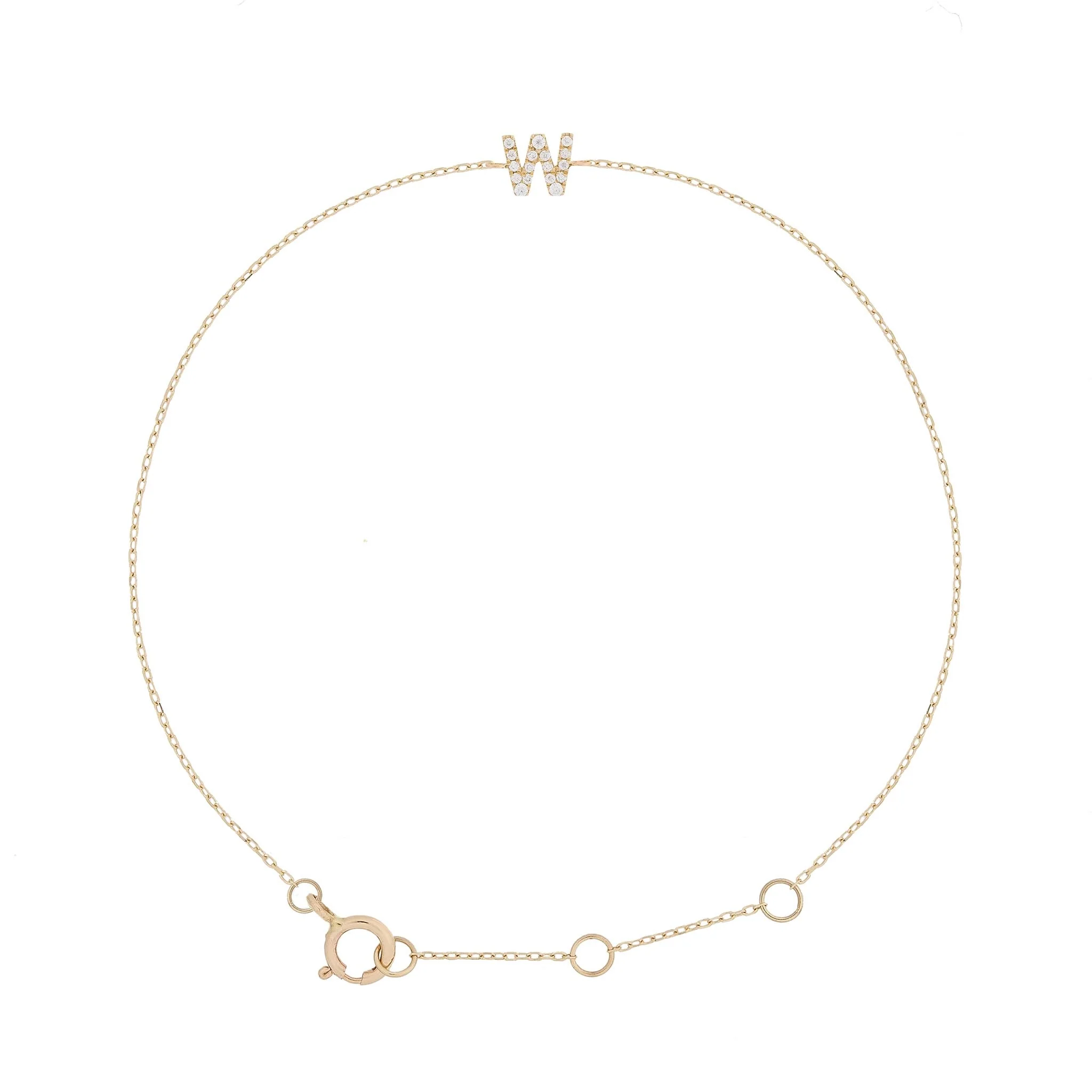 Pavé Initial Moissanite Bracelet | 9k Solid Gold - Image 30