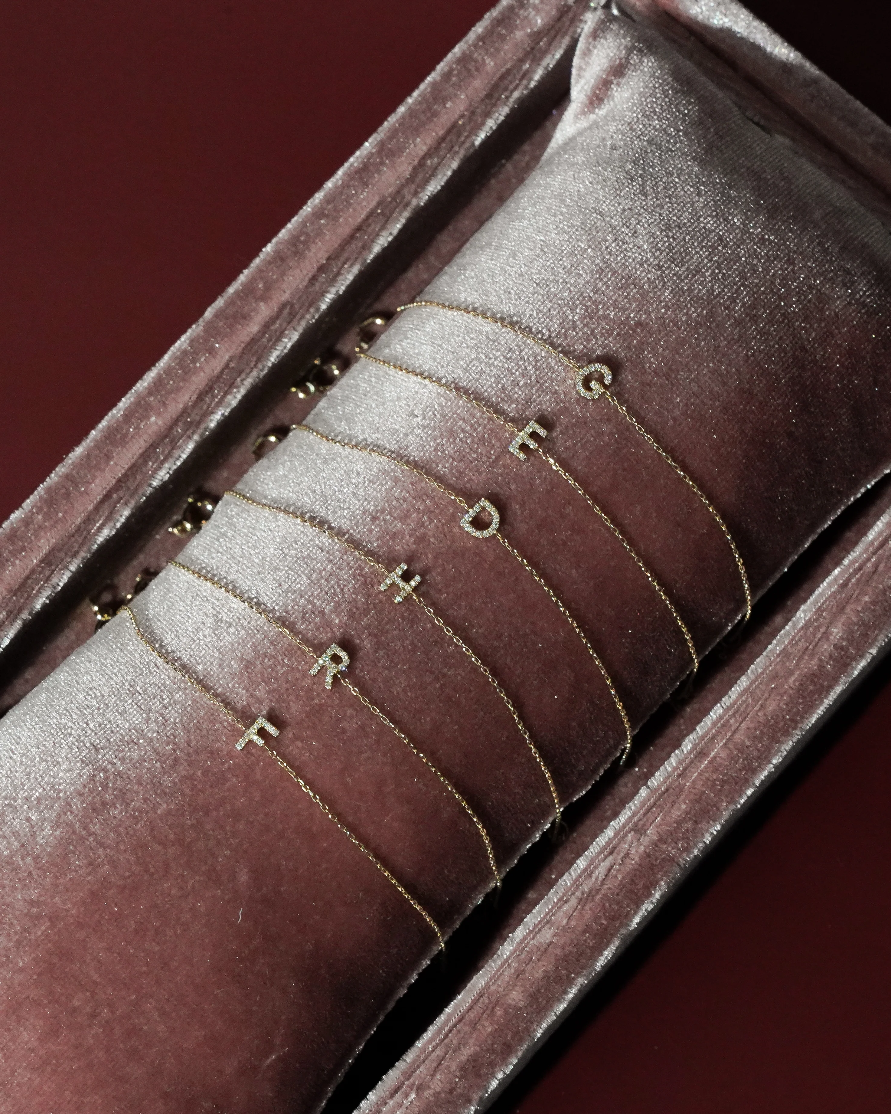 Pavé Initial Moissanite Bracelet | 9k Solid Gold - Image 4