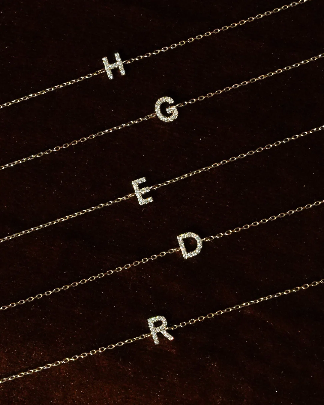 Pavé Initial Moissanite Bracelet | 9k Solid Gold - Image 6