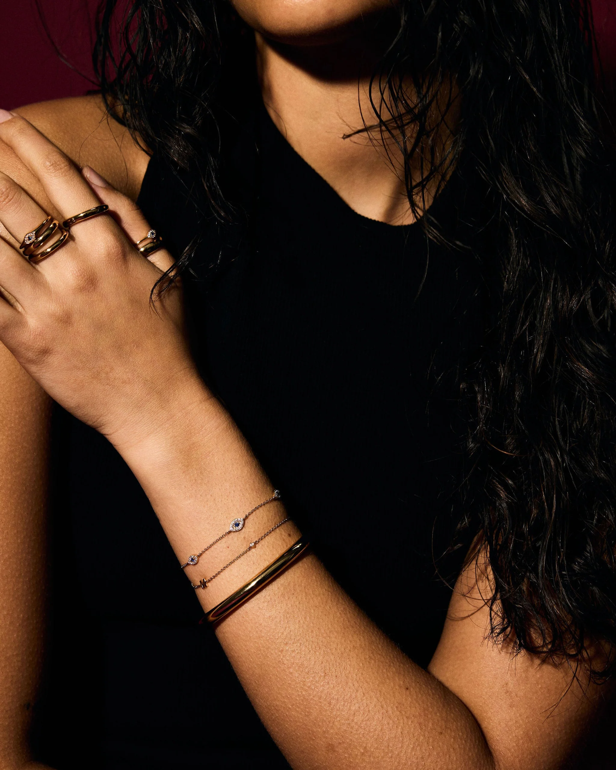 Pavé Evil Eye Ring | Blue - Image 6