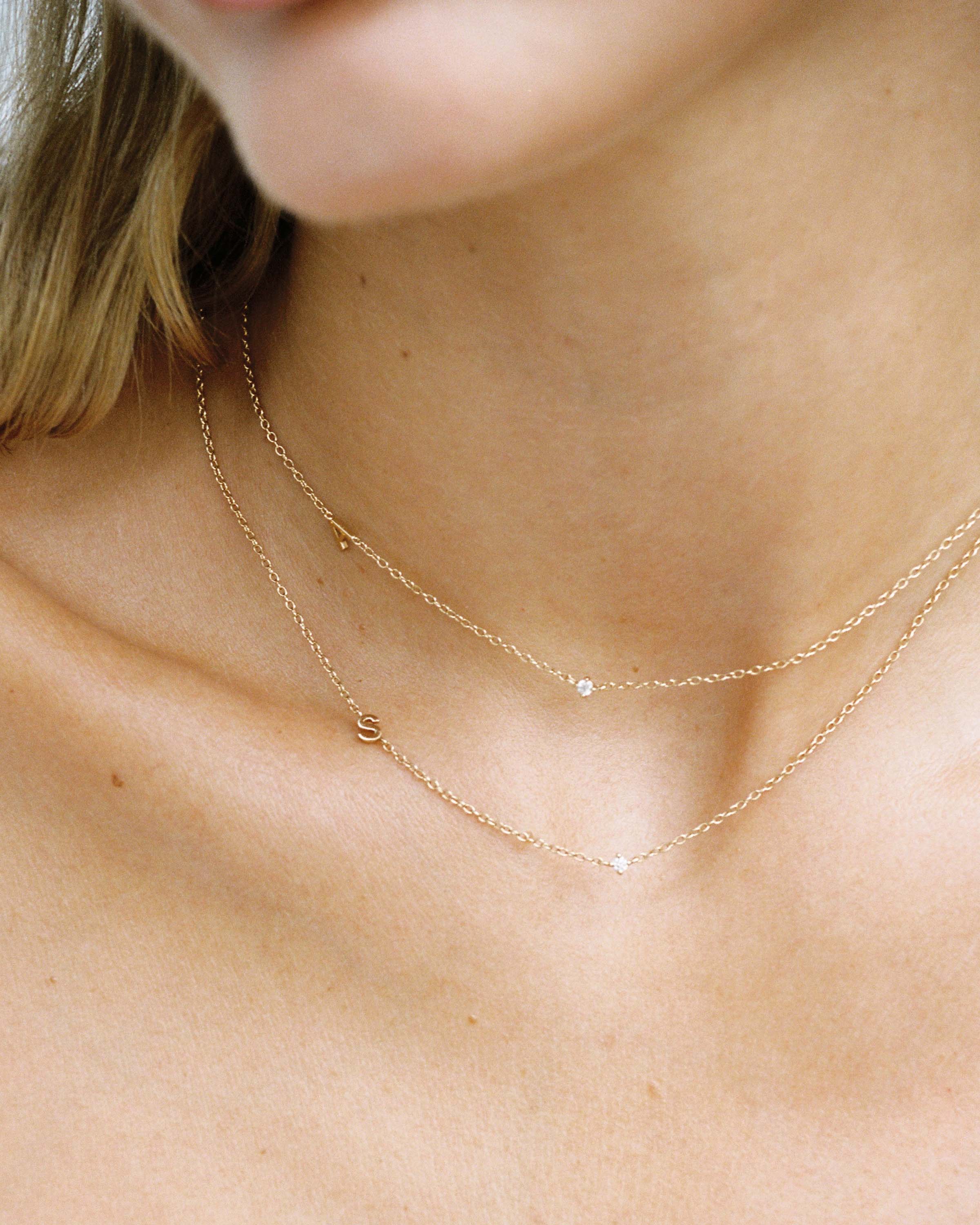 Petite Initial Necklace | 9k Solid Gold - Image 7