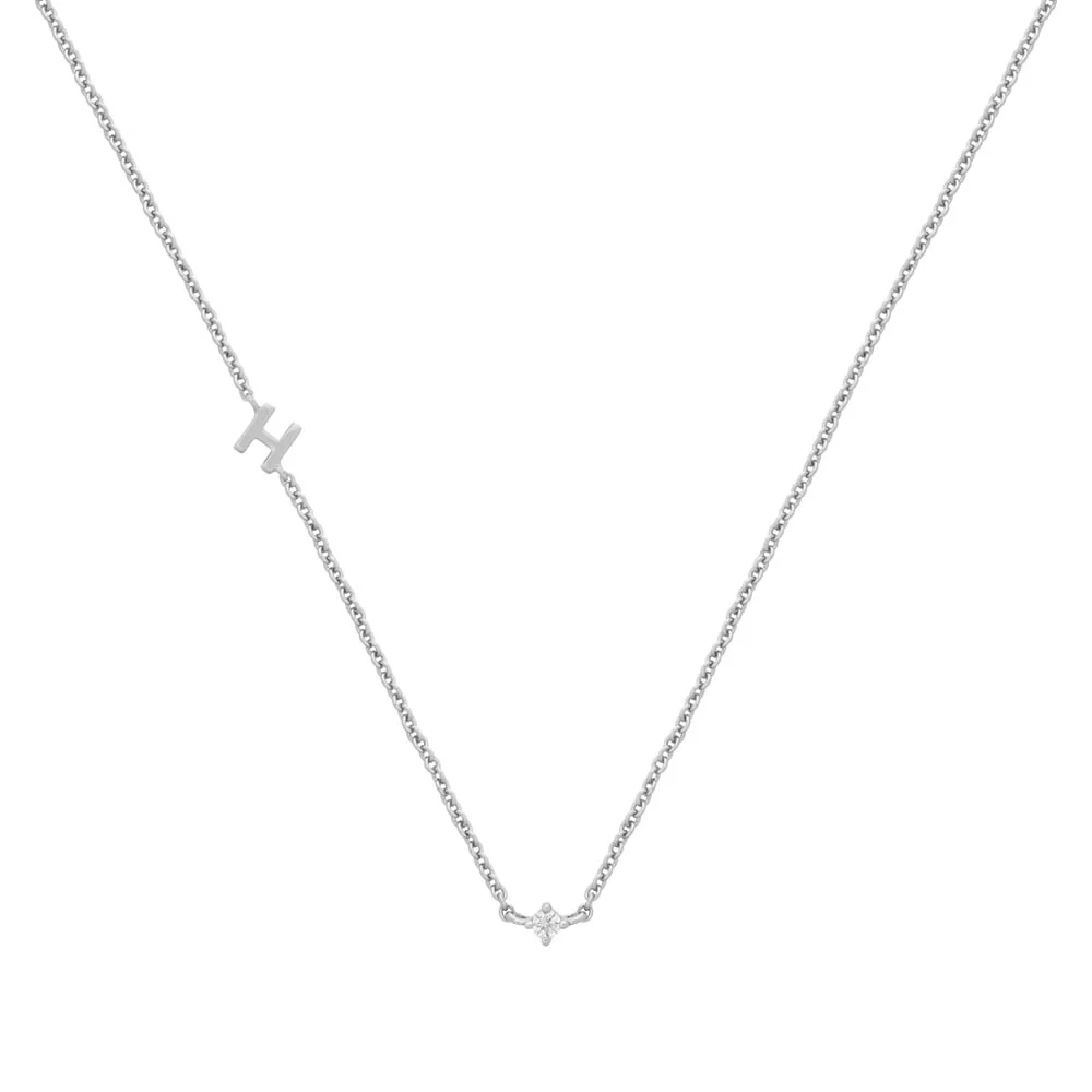Petite Initial Necklace Sterling Silver - Image 14