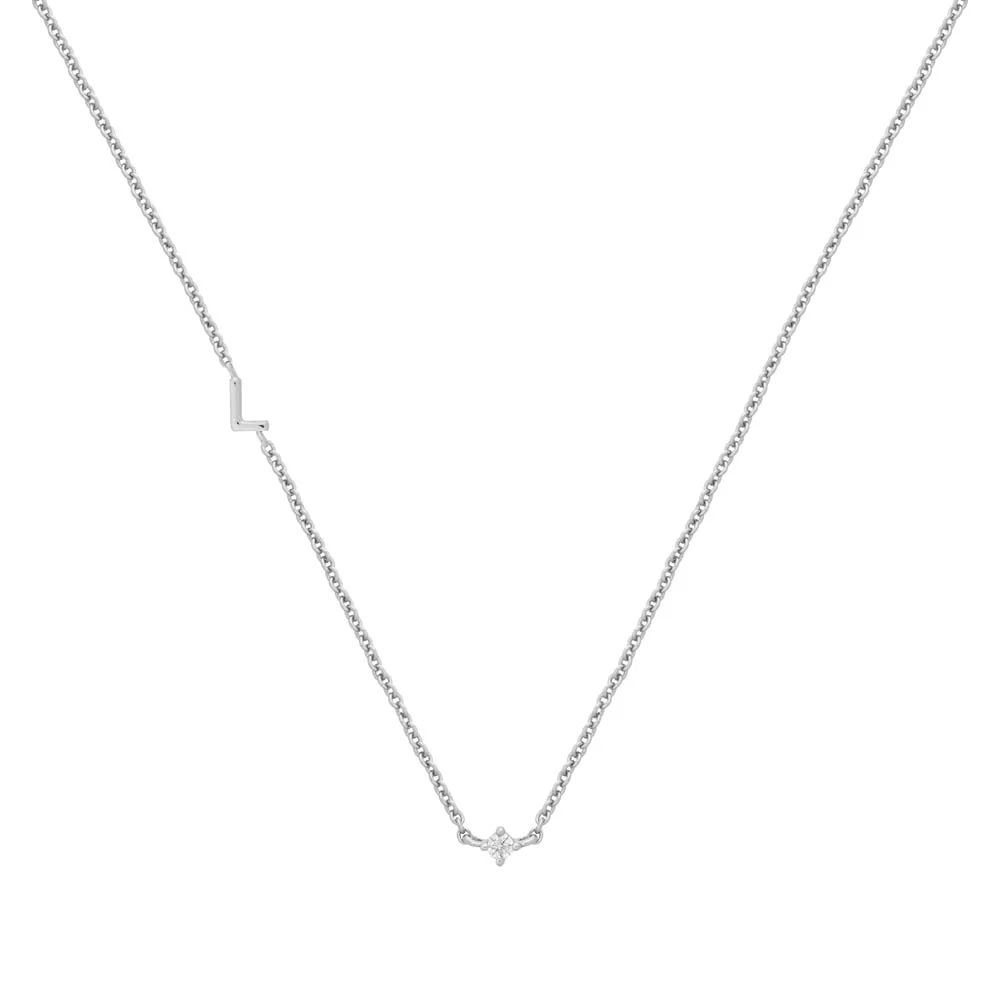 Petite Initial Necklace Sterling Silver - Image 18