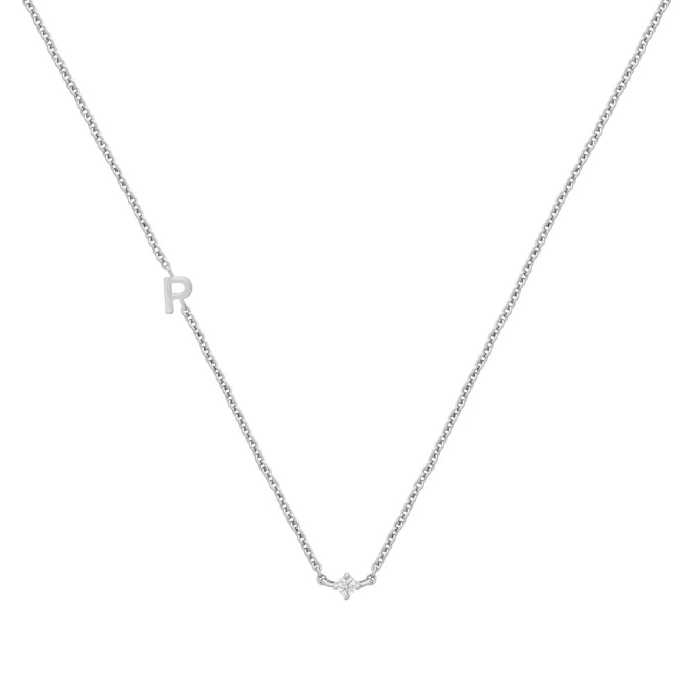 Petite Initial Necklace Sterling Silver - Image 22