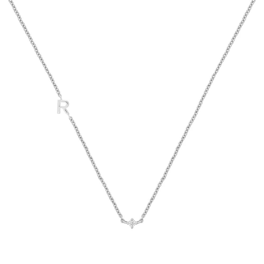 Petite Initial Necklace Sterling Silver - Image 24