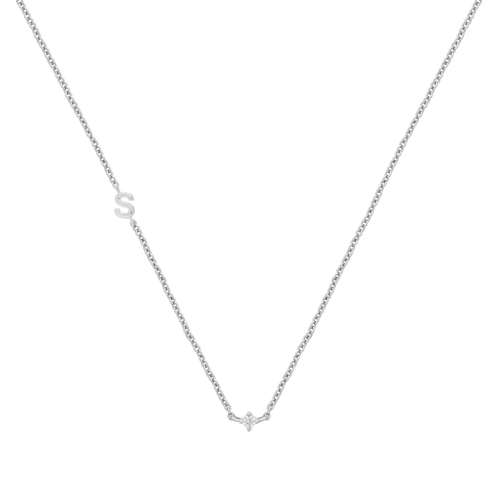 Petite Initial Necklace Sterling Silver - Image 25