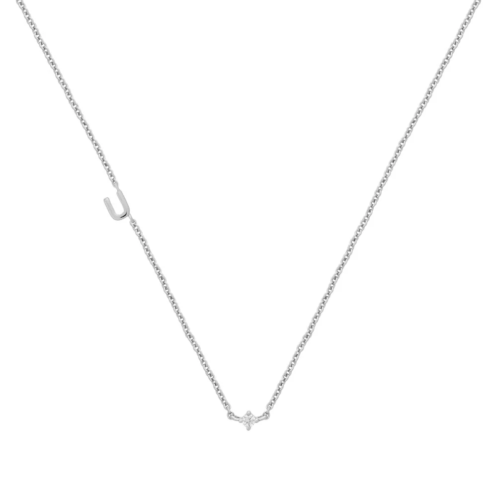 Petite Initial Necklace Sterling Silver - Image 27