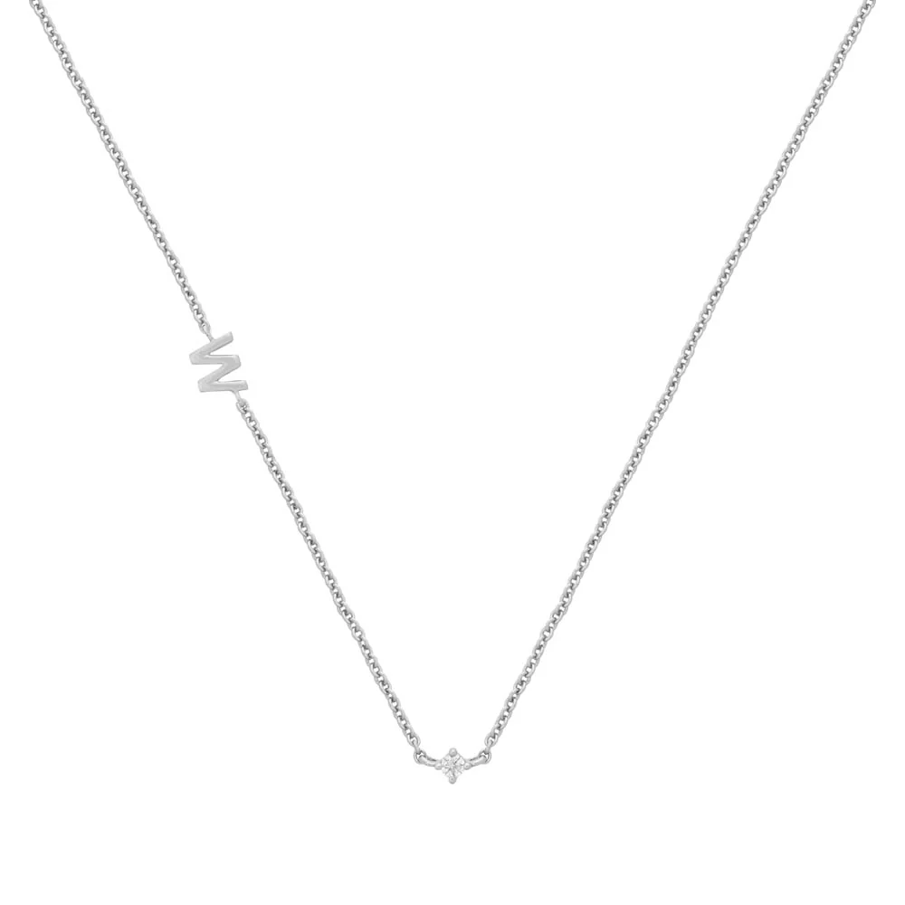 Petite Initial Necklace Sterling Silver - Image 29