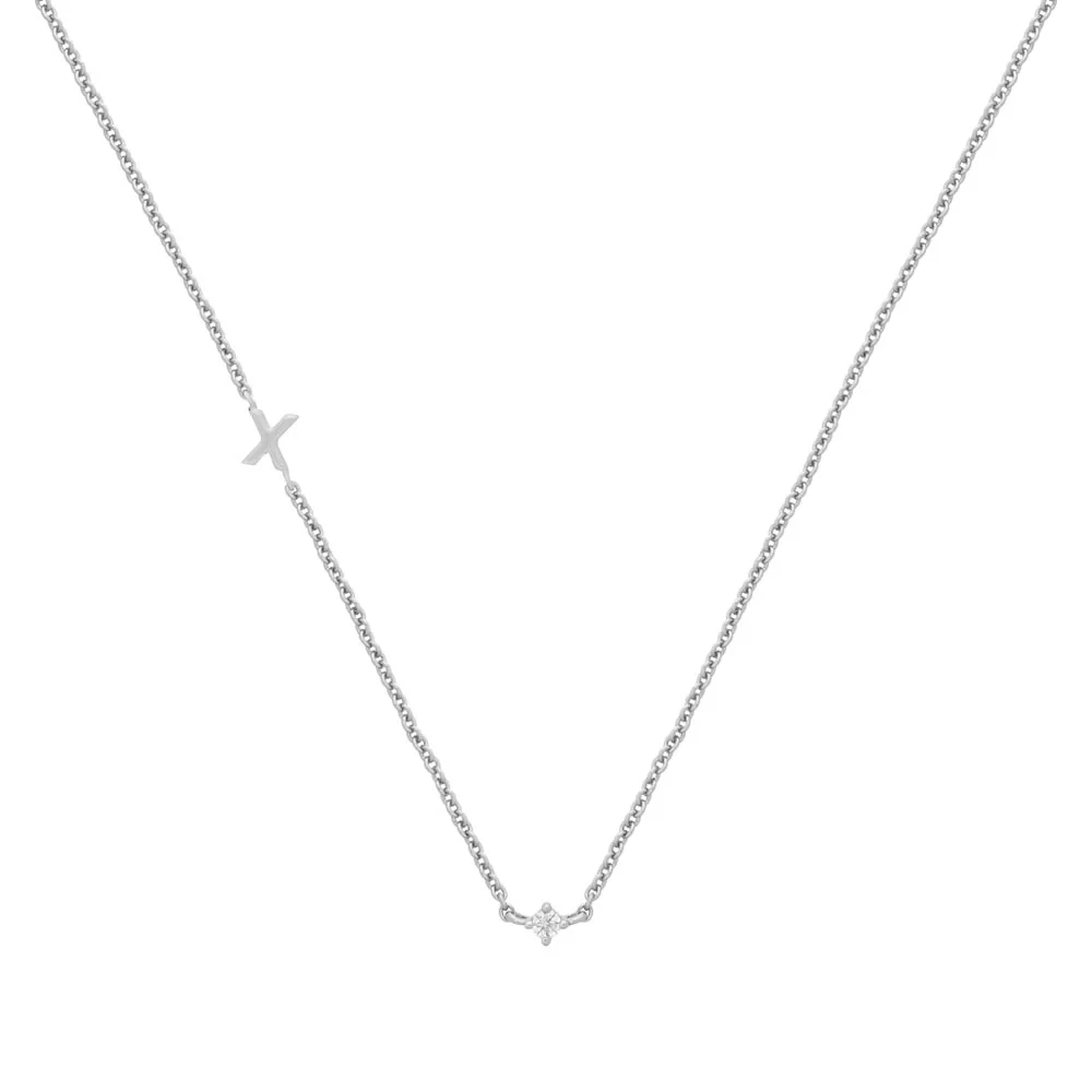 Petite Initial Necklace Sterling Silver - Image 30