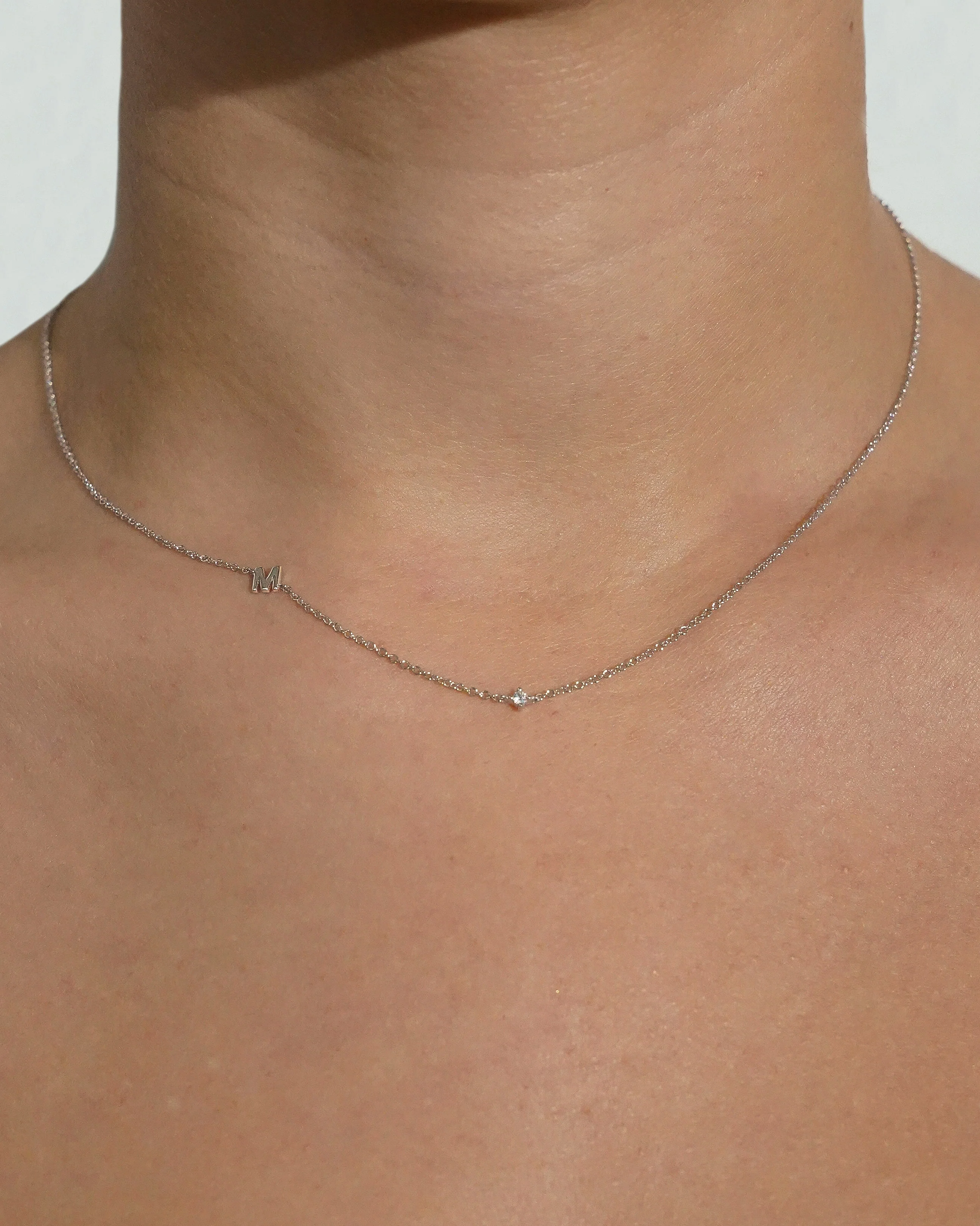 Petite Initial Necklace Sterling Silver - Image 4