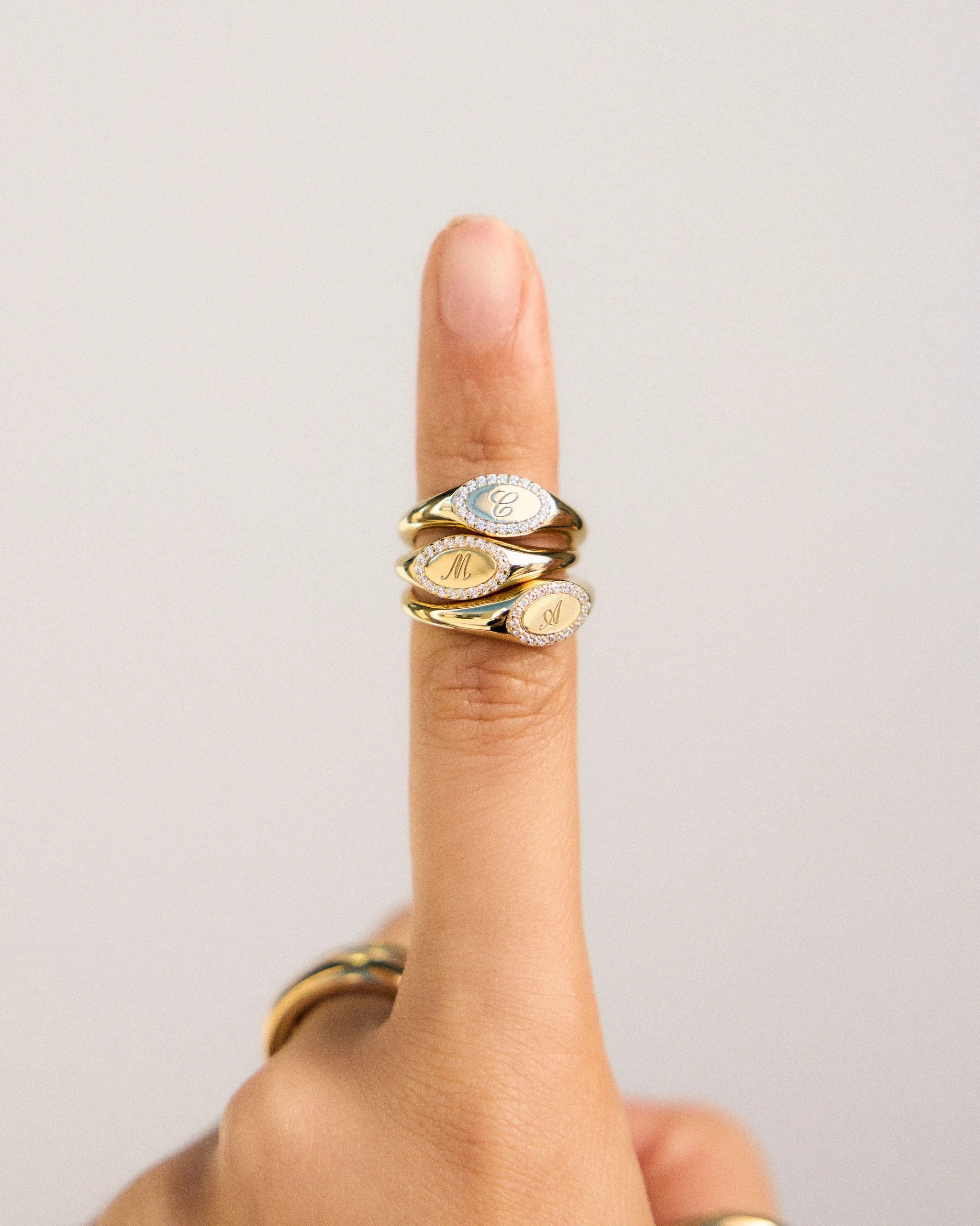Pinky Initial Signet Ring - Image 12