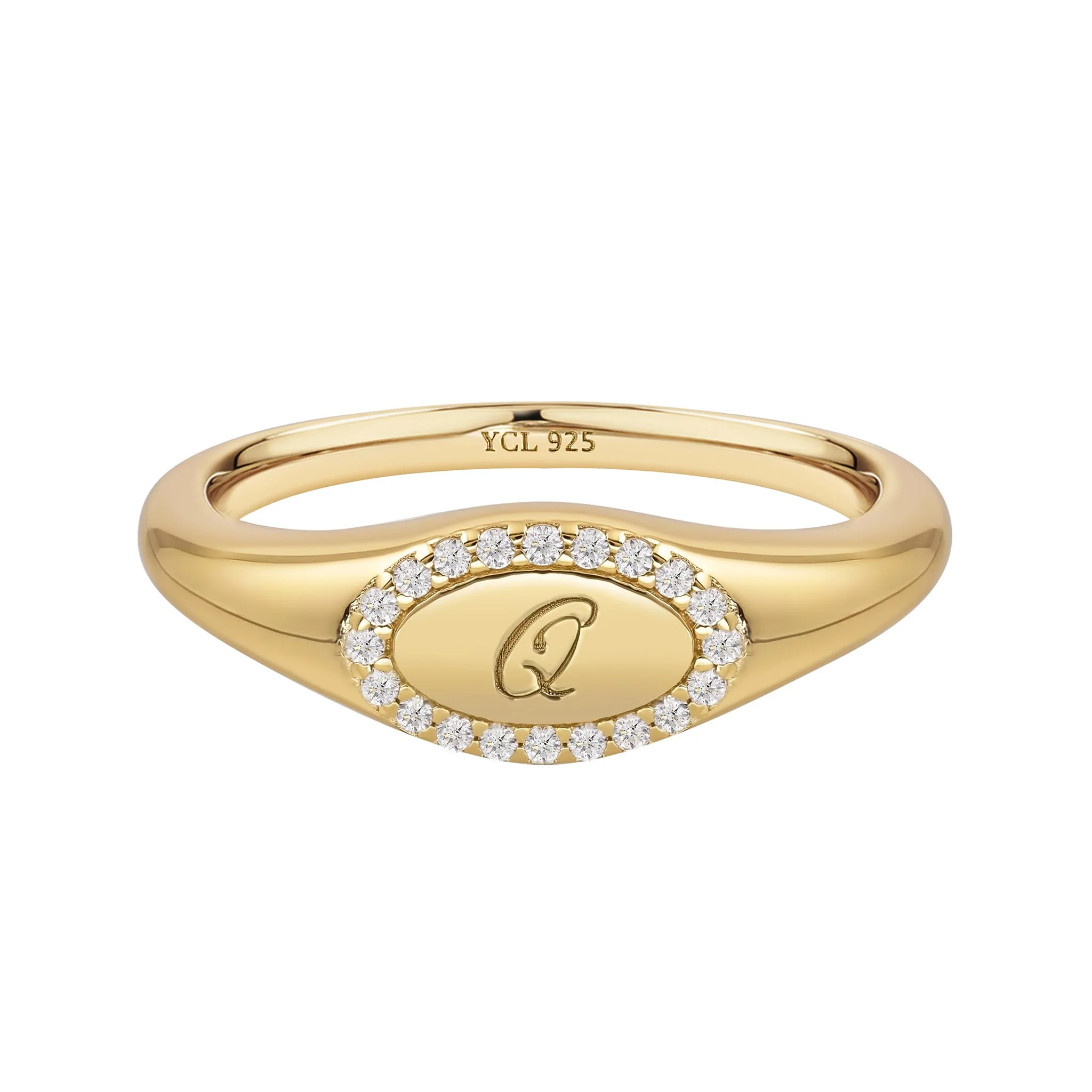 Pinky Initial Signet Ring - Image 32