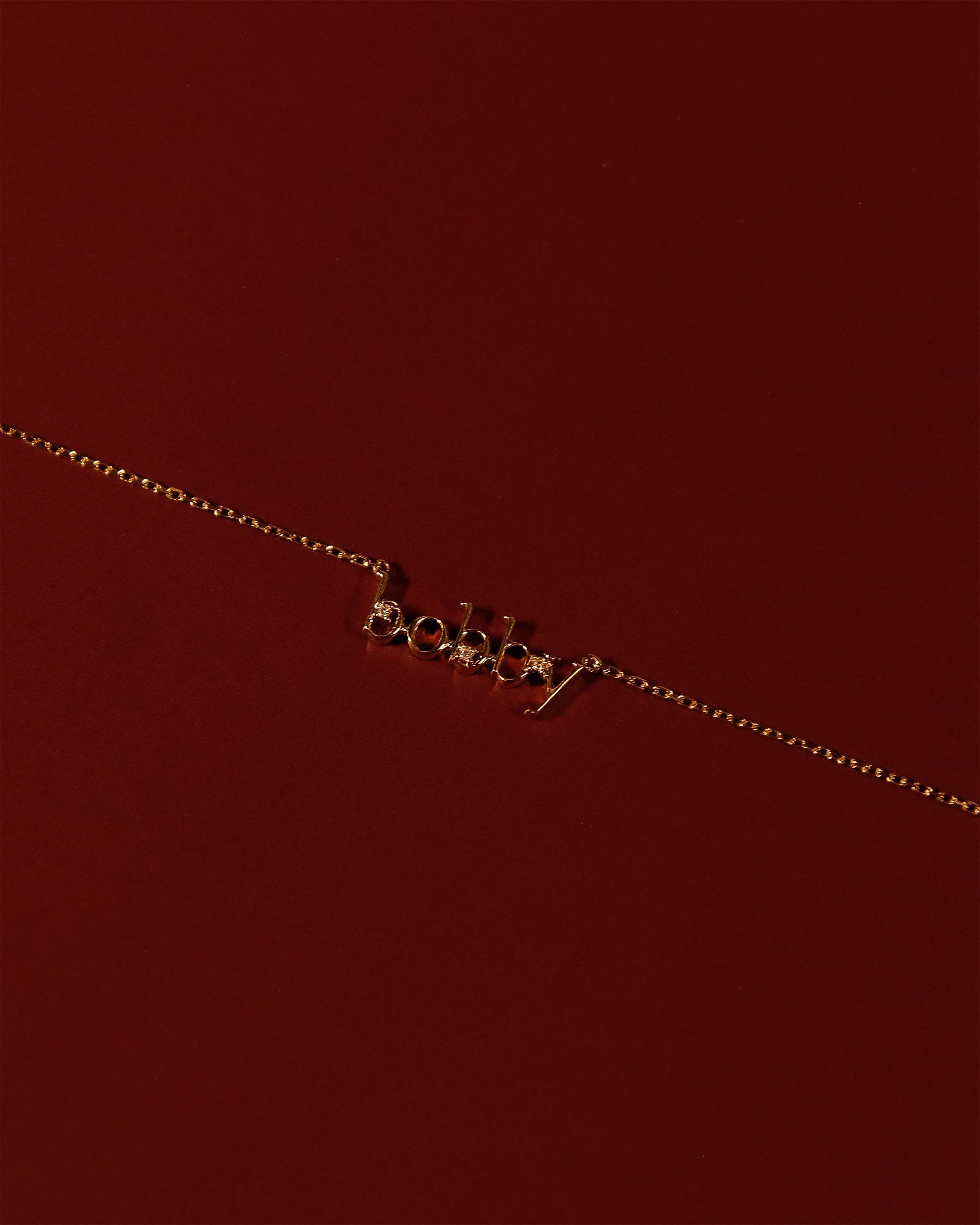 Serif Nameplate Necklace | 9K Solid Gold - Image 3